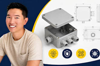 junction box cad electrical housing mechanical engineering drawing
