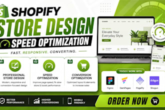 redesign shopify store speed optimization gempages shogun figma canva gtmetrix