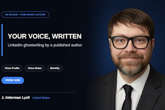 be your linkedin ghostwriter for monthly content creation in your voice