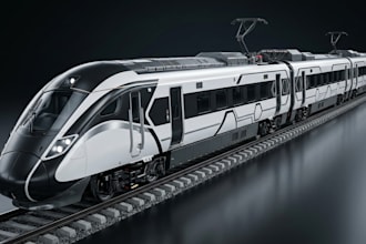 design 3d train, 3d railway, 3d train station, locomotive train, subway