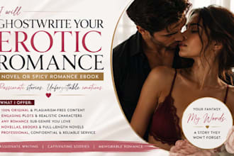 ghostwrite your erotic romance novel or spicy romance ebook