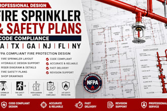 design fire sprinkler and safety plans ca tx ga nj fl ny code compliance