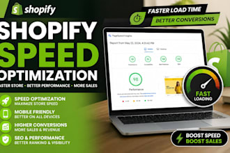 optimize your shopify store speed, performance, mobile speed and page load time