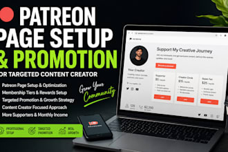 do professional patreon page setup promotion for targeted content creator