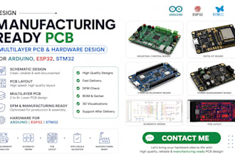 design manufacturing ready pcb, multilayer pcb, hardware, arduino, esp32, stm32