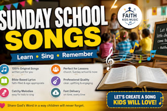 write original sunday school songs for kid, church and bible lesson