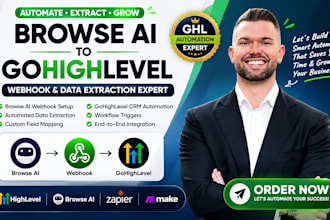 setup browse ai to highlevel webhook and ghl automate data extraction