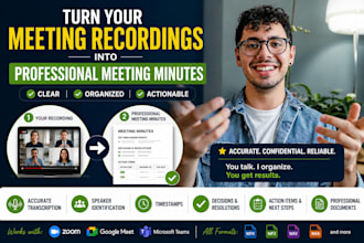 turn your meeting recording into professional meeting minutes