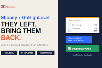 set up gohighlevel ecommerce automation for shopify with abandoned cart recovery
