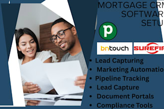 setup mortgage CRM surefire bn touch pipedrive jungo total expert shape aidium