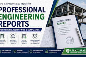 prepare professional engineering reports for permits inspections and compliance