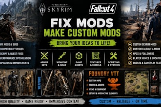 fix mod, make custom skyrim mod fallout 4 mod foundry vtt, armor weapon asset