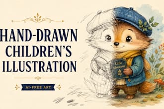 illustrate your children book with hand drawn ai free art