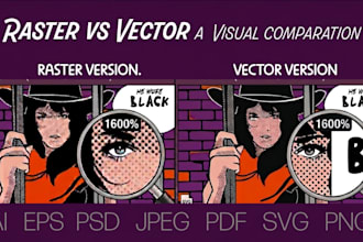 do manual vector tracing, conversion file to vector, sublimation or dtf