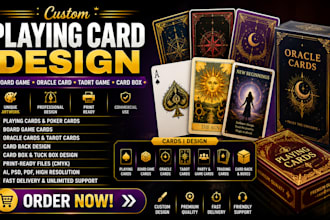 do custom playing card design board game oracle card tarot card games, card box