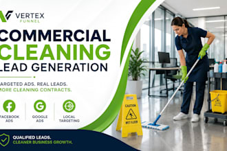 generate commercial cleaning leads, office cleaning with facebook and google ads