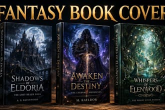 design high fantasy art, fantasy cover illustration and ebook cover design