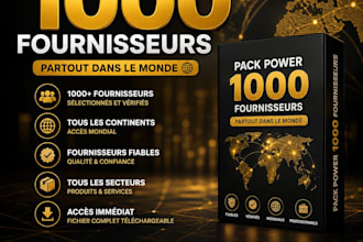fournis une liste de plus de 1000 fournisseur verifier