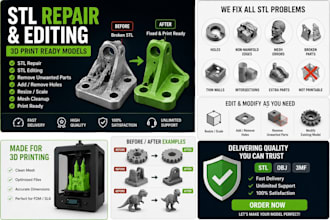 repair, edit and modify stl files for 3d printing