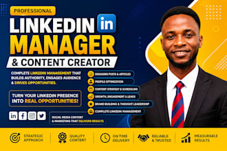 be your linkedin content creator and social media manager marketing