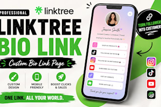 create and setup custom linktree bio link landing page for your business brand