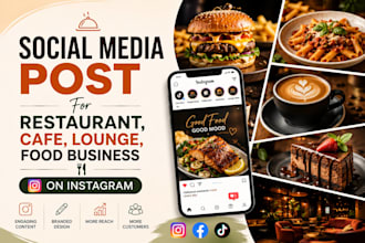 manage social media post for restaurant cafe lounge food business on instagram