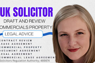 review and draft commercial property lease legal document as a UK solicitor