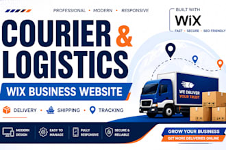design wix courier delivery website shipment logistic transport company website