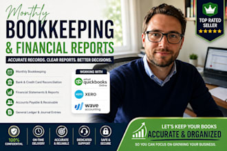 do monthly bookkeeping, financial statement and accounting reports