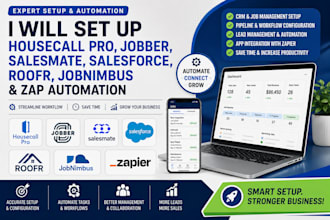 setup housecall pro jobber salesmate salesforce roofr jobnimbus zap automation