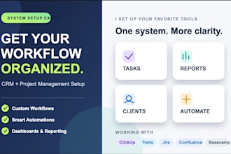 set up crm management software nifty trello  clickup confluence jira basecamp