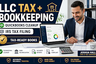 do llc bookkeeping, irs tax filing and quickbooks cleanup