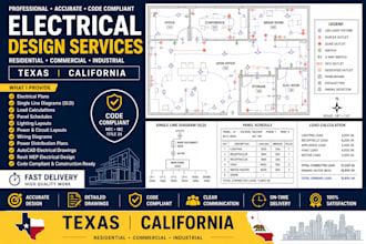 design electrical plans sld load calculations panel schedules texas california