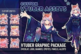make vtuber package branding kit for your twitch kick youtube
