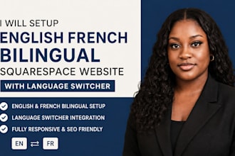 setup english french bilingual squarespace website with language switcher