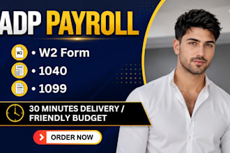 do adp payroll , stubs , paycheck , w2, 1099 and 1040
