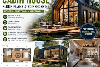 design tiny house cabin house floor plans and 3d model