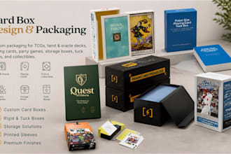design card game box tuck box dieline packaging, booster pack design box mockup