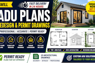 design adu plans, redesign floor plans and permit drawings