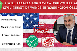 prepare and review structural and civil permit drawings in washington ore