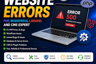 fix PHP, wordpress, laravel and cms website errors