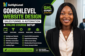 gohighlevel website design, ghl sales funnel, ghl automation, ghl online course