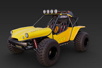 build custom 3d truck model for game, off road buggy model, go karts vehicle stl