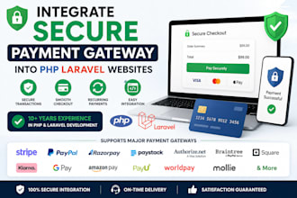 integrate secure payment gateway into PHP laravel websites