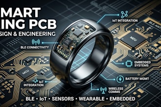 design smart ring, wearable pcb, ble, iot, sensors and embedded electronics