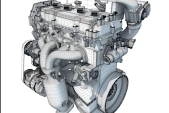 design 3d cad engine and mechanical part product with 3d modelling