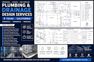 design plumbing drainage water supply stormwater plans texas california