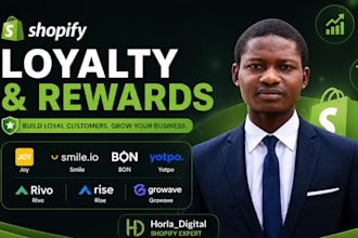 setup shopify loyalty rewards with joy smile bon rise rivo yotpo growave