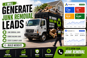 generate junk removal leads debris hauling leads estate cleaning  build website