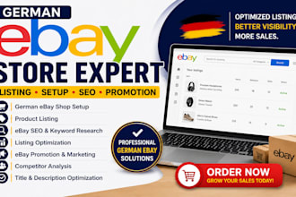 german ebay listing, german ebay promotion, ebay setup, product listing and SEO